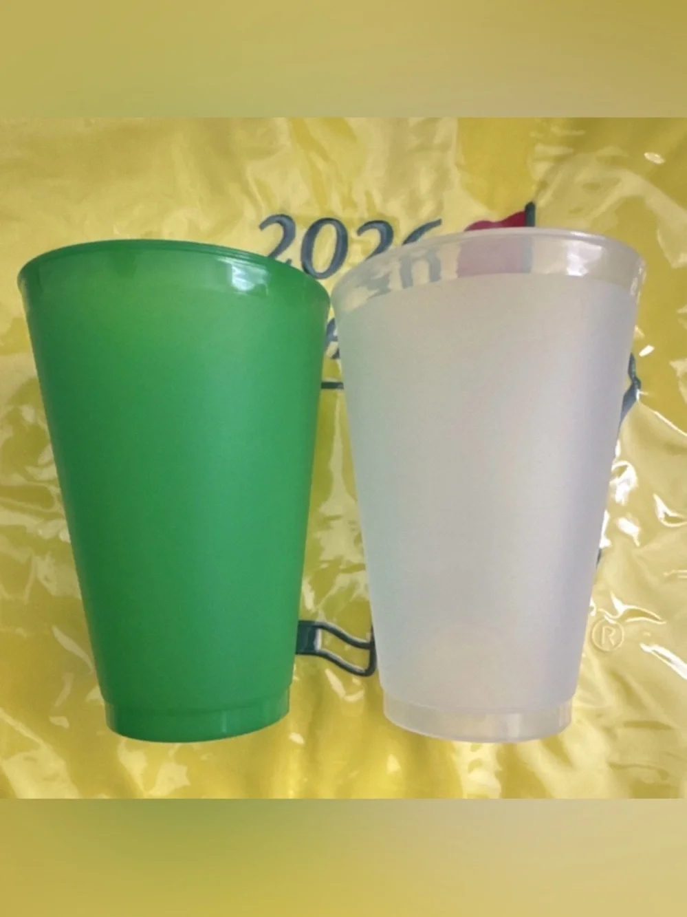 Masters 2026 Beverage Cups Set Green/Frosted White Golf Souvenir Set of 4 - Picture 5 of 6